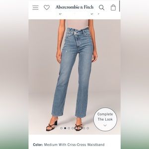 Abercrombie 90s Straight Ultra High Rise with Criss-Cross Waistband